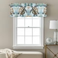 thumbnail image 3 of Teal Sea Turtle Coastal Kitchen Curtain Valances for Windows Farmhouse Short Curtains, Summer Beach Nautical Coral Rod Pocket Valance Curtain for Bedroom Cafe Living Room 54"x18", 3 of 8