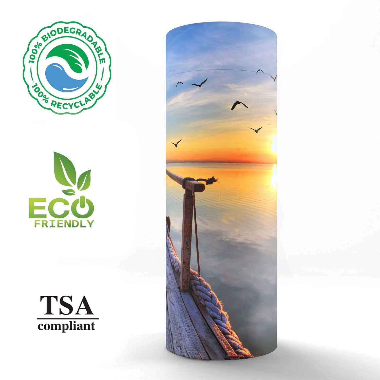 Beautiful Scenes - Dock of the Bay Scattering Urn - Biodegradable Urns for Human Ashes Adult for Funeral, Burial, Niche, or Columbarium Cremation - Urns for Adult Ashes - Scattering Urns - Large
