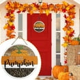 thumbnail image 2 of SLYNSHome Pumpkin Welcome Plaque for Front Door Decor,Wooden Hanging Fall Pumpkin Sign Wall Mount Labour Day Theme Decorations for Restaurant Living Room Wall Farmhouse Fall Decor, 2 of 9