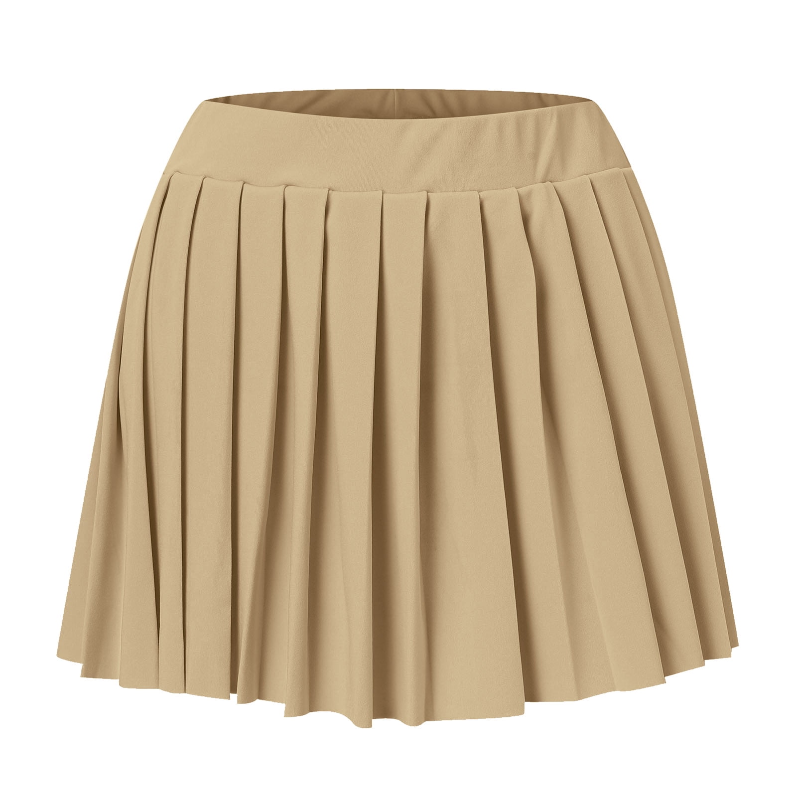 JDEFEG Skirt Cover Up Womens Mini Pleated Skirt Club High