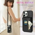 thumbnail image 6 of Phone Case for iPhone 12 Pro Max 6.7 Wallet Cover with Credit Card Holder Zipper Crossbody Strap Lanyard Leather Stand Cell iPhone12promax 5G i 12s Plus iPhone12 12pro Promax Women Girls Black, 6 of 13