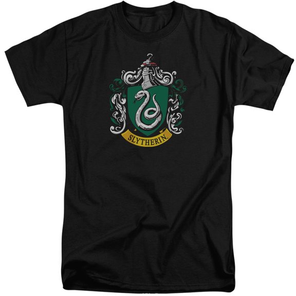 Trevco HP103-ATT-4 Harry Potter & Slytherin Crest Short Sleeve Adult Tall 18-1 T-Shirt, Black - Extra Large