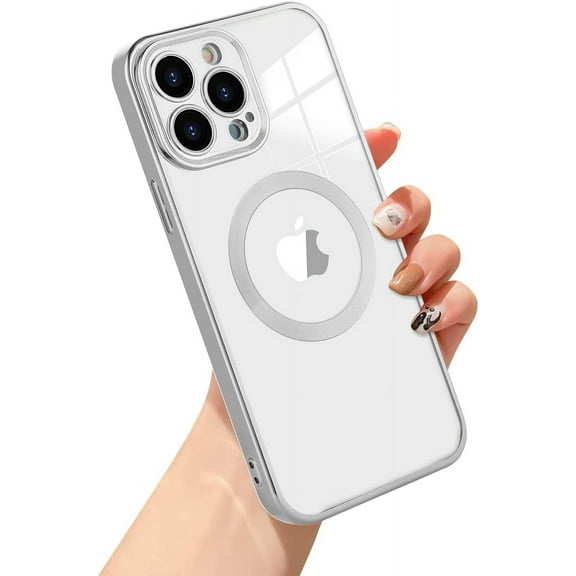 iPhone 14 Pro Max Case Magnetic [Support Magsafe Charger] Wireless Anti-Scratch Shockproof Clear Four Corner Cushion Screen Protector Anti-Dropping Full Body Protection Cover-Clear