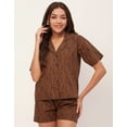 thumbnail image 2 of Moomaya Sleepwear, Shirt & Shorts Night Suit Set, Printed Cotton Pjs Lounge Set, 2 of 9