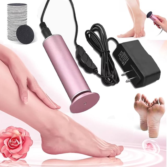 QJUHUNG Pain-Free Electric Callus Remover with Electric Foot Callus Remover 60pcs Sanding Discs Professional Adjustable Speed Electric Foot File Pedicure Tool for Dead Dry Crack Calluse