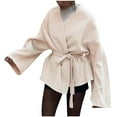 thumbnail image 2 of LOVZFMLL Vestes pour Femmes, Mode Décontractée, Manches Longues, Col en V, Manteau de Travail, 2 of 8