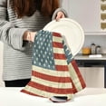 thumbnail image 3 of USA Flag Tea Towels Set of 6 Statue of Liberty Kitchen Dish Cloth with Hanging Loop, 18"x28"Lint-Free Absorbent Towel for Kitchen Drying Wiping and Cleaning, 3 of 7
