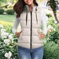 thumbnail image 6 of Jiyugala Women's Overcoat Warm Vest Outerwear Thick Padded Sleeveless Casual Vest With Detachable Hood, 6 of 6