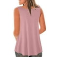 thumbnail image 4 of Uaswgudfs Women's Tunics Boat Neck Long Tank Tops Sleeveless Loose Fit T-Shirt with Flare Hem Comfy Swing Blouse, 4 of 6
