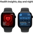 thumbnail image 5 of Restored Apple Watch Series 10 (GPS+Cellular) 42mm Aluminum Jet Black Black Sport Band - S/M Good, 5 of 6