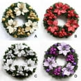 thumbnail image 3 of FNNMNNR 16” Christmas Artificial Wreath with Gold Poinsettia Flowers & Ball Ornaments  Christmas Decor Wreath for Outdoor Front Door Party Decorations, 3 of 3