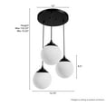 thumbnail image 6 of Hunter - Hepburn 3-light Matte Black, Medium Size Cluster Light, Dimmable, Mid Century Modern Style, Round Shaped, for Bedrooms, Dining, Living Rooms - 19757, 6 of 7