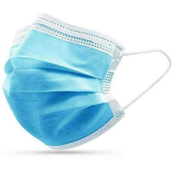 Disposable Face Mask - Pack of 50 Single Use Protective Masks With 3 Ply Layers of Shielding, Ear Loop Style