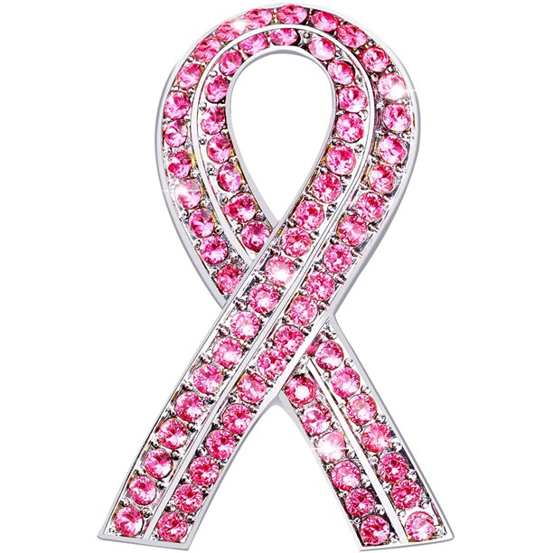 8 Pieces Breast Cancer Awareness Pins Pink Brooch Pin Ribbon Crystal
