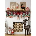 thumbnail image 3 of Black Red Plaid Christmas Mantel Scarf Fireplace Decorations for Living Room, Gnomes Xmas Tree Snowflake Gifts Birds Fireplace Mantel Scarf Cover Runner for Thanksgiving/Christmas Decor 60"x17", 3 of 6