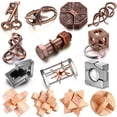 thumbnail image 1 of Rompecabezas Syhood Brain Teaser, 14 unidades, para adultos, con madera y metal, 1 of 6