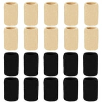Finger Arthritis Sleeves,Bexikou 20 Pieces Finger Protector Sleeves,Elastic Thumb Compression Sleeve,Finger Splint Wrap Brace for Arthritis Pain Relief, Trigger Finger, Sports (Beige Black)