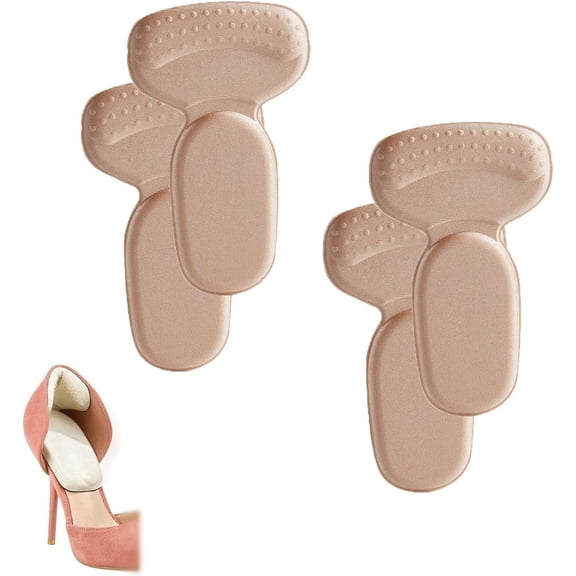 Heel Inserts for Shoes Too Big, Anti-Slip Heel Pads for Loose Shoes and Boots, Soft Cushion Heel Grips with Strong Adhesive, Prevent Heel Slipping and Blisters, Unisex(4 Set)