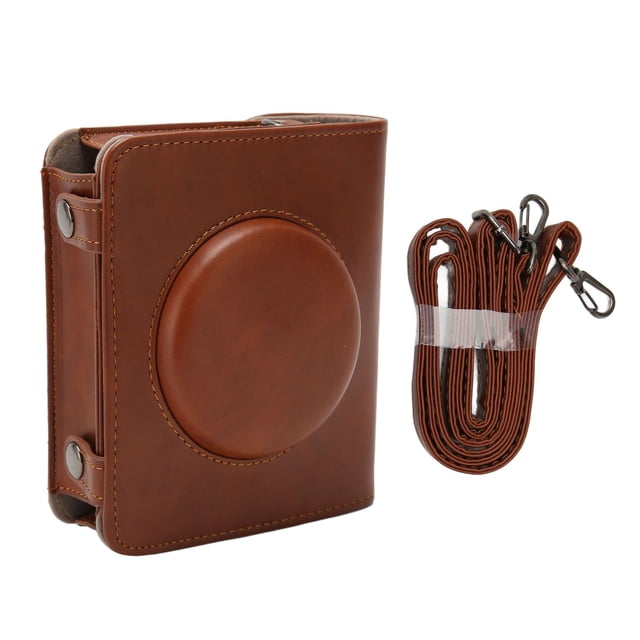 Estuche de PU para cámara, extraíble, moderno, duradero, retro, protector para Kodak Mini Shot 3 con correa para el hombro, color marrón