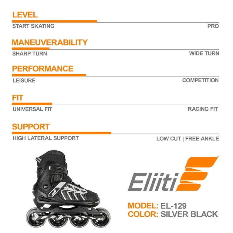 klant thuis mogelijkheid Eliiti Unisex Inline Skates Adjustable Adults Size US 6-11 - Walmart.com