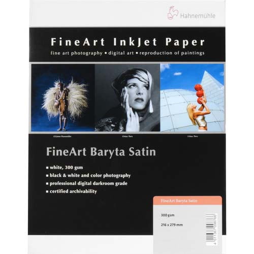 Hahnemuhle Fine Art Baryta Satin, 300gsm Inkjet Paper, 8.5x11 25