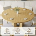 thumbnail image 6 of iPormis 59" Round Extendable Dining Room Table for 6, Modern Oval Kitchen Table with Heavy Duty Wood Base, Dinette for Kitchen Living Room,Oak, 6 of 8