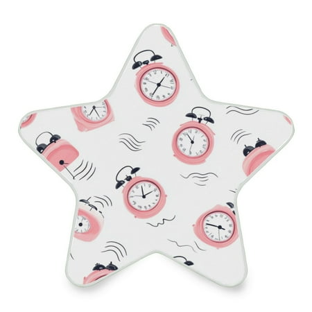 WOBOGO A Pattern Of Pink Alarm Clocks LED Star Night Light 0.2 Watt Wall Plug Dusk to Dawn Auto Switch Adjustable Brightness Soft White Light