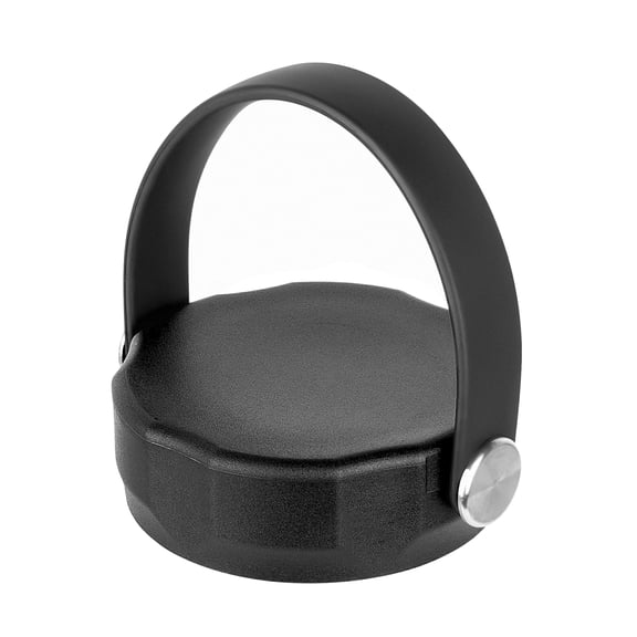 Linkidea Wide Mouth Water Bottle Lid with Handle Compatible with Hydra Flask Wide Mouth 12/16/18/20/32/40/64oz, Waterbottle Replacement Wide Mouth Flex Cap (Black)