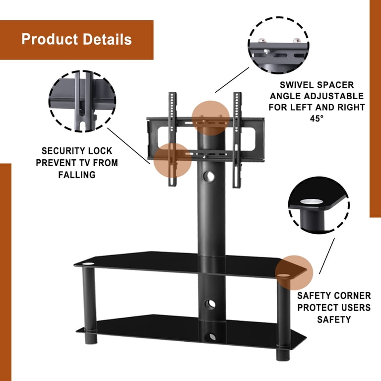 Corner Floor TV Stand Table with Swivel Mount for 37 40 43 50 55 60 65 70in TVs Corner Floor TV Stand Table with Swivel Mount for 37 40 43 50 55 60 65 70in TVs
