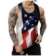thumbnail image 4 of HCNTES Mens Graphic Tank Tops Sleeveless Muscle Shirts Beach Hawaiian Patriotic Tank Tops(Grey,M), 4 of 6