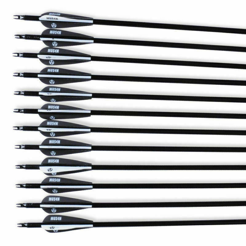 6/12pcs 30'' Carbon Arrows SP500 Screw-in Broadhead Recurve Compound Bow Archery 