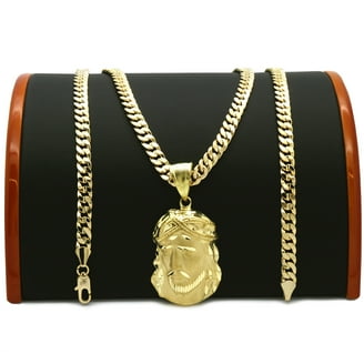 ICED HIP HOP GOLD PLATED HYPNOTIZE MINDS PENDANT & 4mm 24