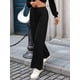 thumbnail image 5 of Pantalones Deportivos de Pierna para Mujer, Cintura Alta, Holgados y con Cordón Ajustable Negro S, 5 of 9