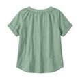 thumbnail image 5 of IUYRTFE Women's V-Neck Short Sleeve Cotton Linen Blouse Relaxed Fit Casual Summer Top with Button Detail, 5 of 8