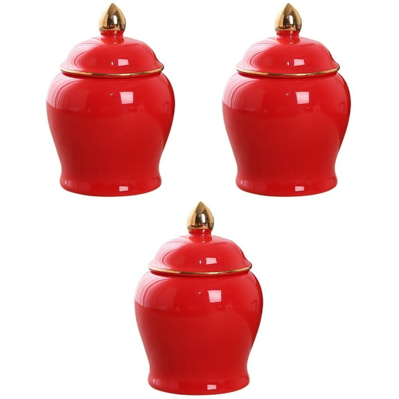 REOFLYUP Convenient Canister in Red for Home Organization 3Pcs 3.54X2.44X2.44in