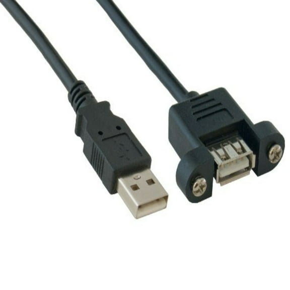 SANOXY Cables and Adapters; 1ft USB 2.0 Panel-Mount Type A Male to Type A Female Cable