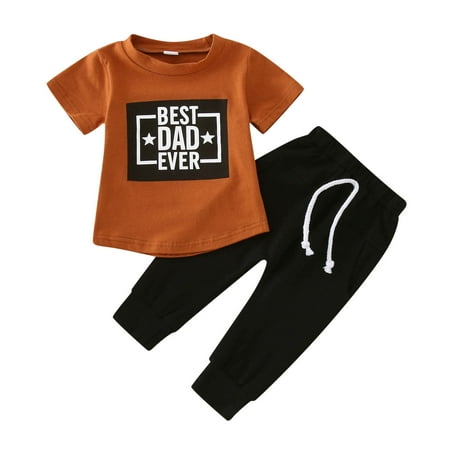 

Toddler Boys Outfits Letters Printed 2 PCS Short Sleeve T Shirt Pants Baby Spring Summer Cute Trendy Streetwear Home Wear Kids Clothes Suits