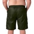 thumbnail image 6 of CIENVNSTG Men's Big & Tall Cargo Shorts Drawstring Elastic Waist Lightweight Multi-Pocket Shorts for Summer Beach & Casual Wear Green 3XL, 6 of 8