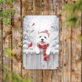 thumbnail image 2 of Playful West Highland White Terrier Welcomes Winter Snowy Day with Cardinal Bird Vertical Metal Aluminum Sign Westie Westy Dog Lover Wall Art Home Decor - 2017, 2 of 5