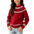 thumbnail image 6 of Jalioing Teen Girls Crew Neck Sweaters Fashion Long Sleeve Graphic Sweater Pullover Winter Casual Knitted Tops 9-15 Years, 6 of 7