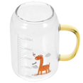 thumbnail image 2 of a polished product description based on your input:\n\n \n\n**Heatproof Borosilicate Glass Cup with Yellow Handle – Portable Milk & Water Cup with, 2 of 2