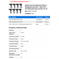 thumbnail image 2 of Ignition Coil Set with Spark Plugs 8 - Compatible with 2007 - 2009, 2011 - 2012 Mercedes-Benz SL550 5.5L V8 2008, 2 of 2