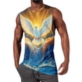 thumbnail image 2 of LODIENY Cool Tank Tops for Men Workout Muscle Novelty Funny 3D Cross Pattern Printed Loose Fit Summer Casual Mens Sleeveless Athletic Workout Tee Shirts Mint Green XXL, 2 of 5