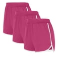 thumbnail image 2 of Uaswgudfs 3-piece set Women's Breathable Summer Running Shorts - Elastic Waist Athletic Shorts with Side Panels for Active & Casual Comfort Hot Pink XL, 2 of 9