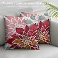 thumbnail image 3 of Qinduosi Throw Pillows Covers of , Wine Red Flower Pillow Cushion Cases, Oriental Floral Decor Throw Pillows Cover Gifts for Bed Couch Sofa Living Room White, 3 of 5