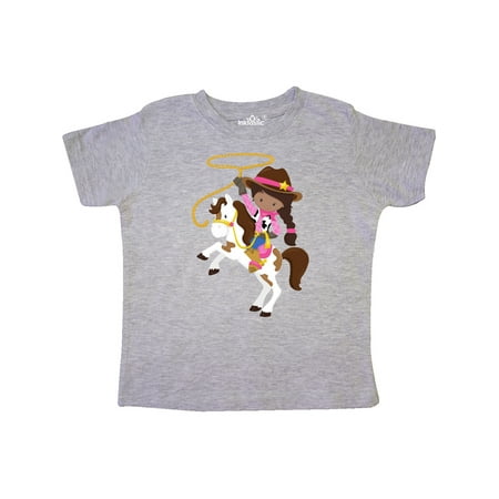 

Inktastic African American Girl Cowboy Girl White Horse Gift Toddler Toddler Girl T-Shirt