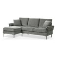thumbnail image 2 of Furniture of America Jarnn Contemporary Chenille L-Shaped Sectional in Gray, 2 of 7