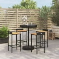 thumbnail image 1 of vidaXL 5 Piece Garden Bar Set Black Poly Rattan&Solid Wood Acacia, 1 of 4