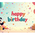 thumbnail image 4 of Panda Party Banner Colorful Happy Birthday Decorations Background for Kids Celebration Backdrop Event Supplies Photo Booth Birthday Party, 4 of 4