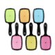 thumbnail image 1 of 1pc Square Hollow Comb, Grid Comb Colored Splicing Massage Comb Fluffy Styling Smooth Hair Comb Black Handle + Blue, 1 of 5